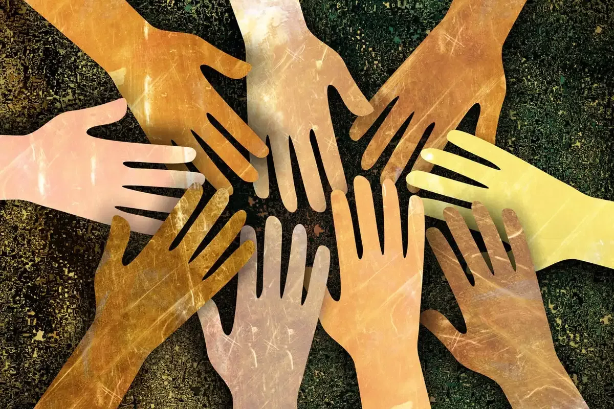 Diversity hands stock image